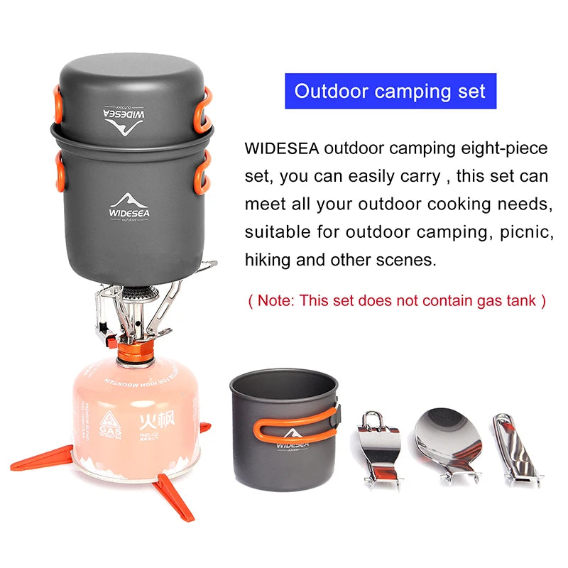 Widesea Camping Cookware Set Stove Kit Outdoor Tableware