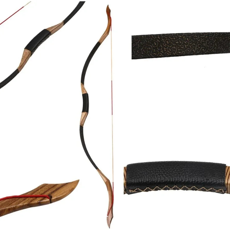 TOPARCHERY Hunter Traditional Recurve Bow Longbow For Hunting 30-50 Pounds