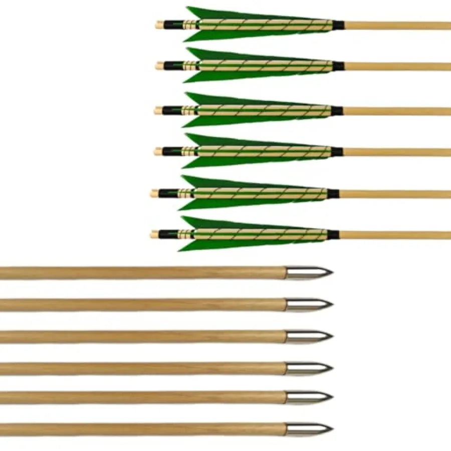 Archery Wooden Target Practice Arrows With Medieval Turkey Feather Fletching