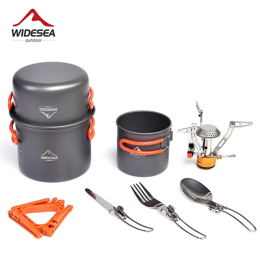 Widesea Camping Cookware Set Stove Kit Outdoor Tableware