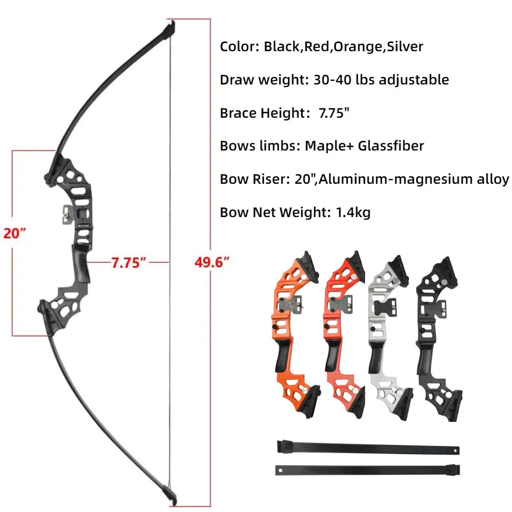 AMEYXGS Bowfishing Recurve Bow Set With Reel And Fiberglass Arrows
