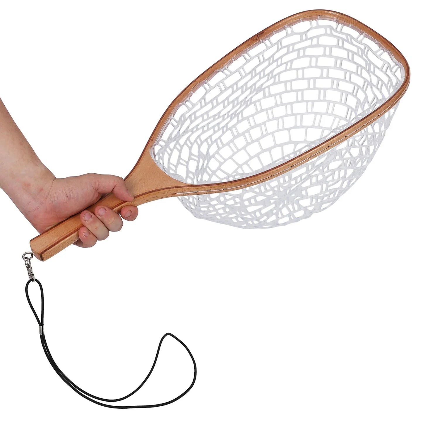 HiMISSH Fly Fishing Net Wooden Frame Trout Landing Net
