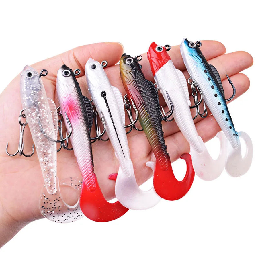 Soft Wobblers Baits Lures 6 Pcs Sea Bass Pike Carp