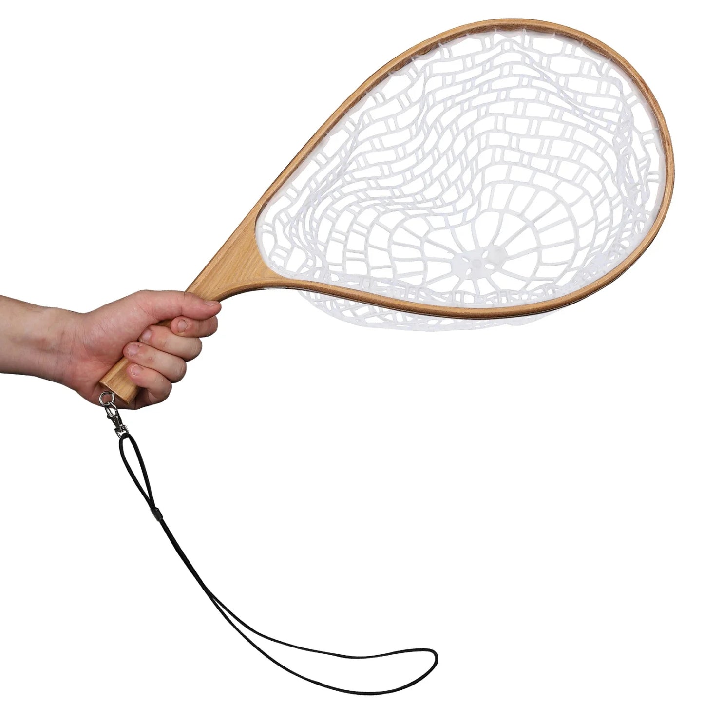 HiMISSH Fly Fishing Net Wooden Frame Trout Landing Net