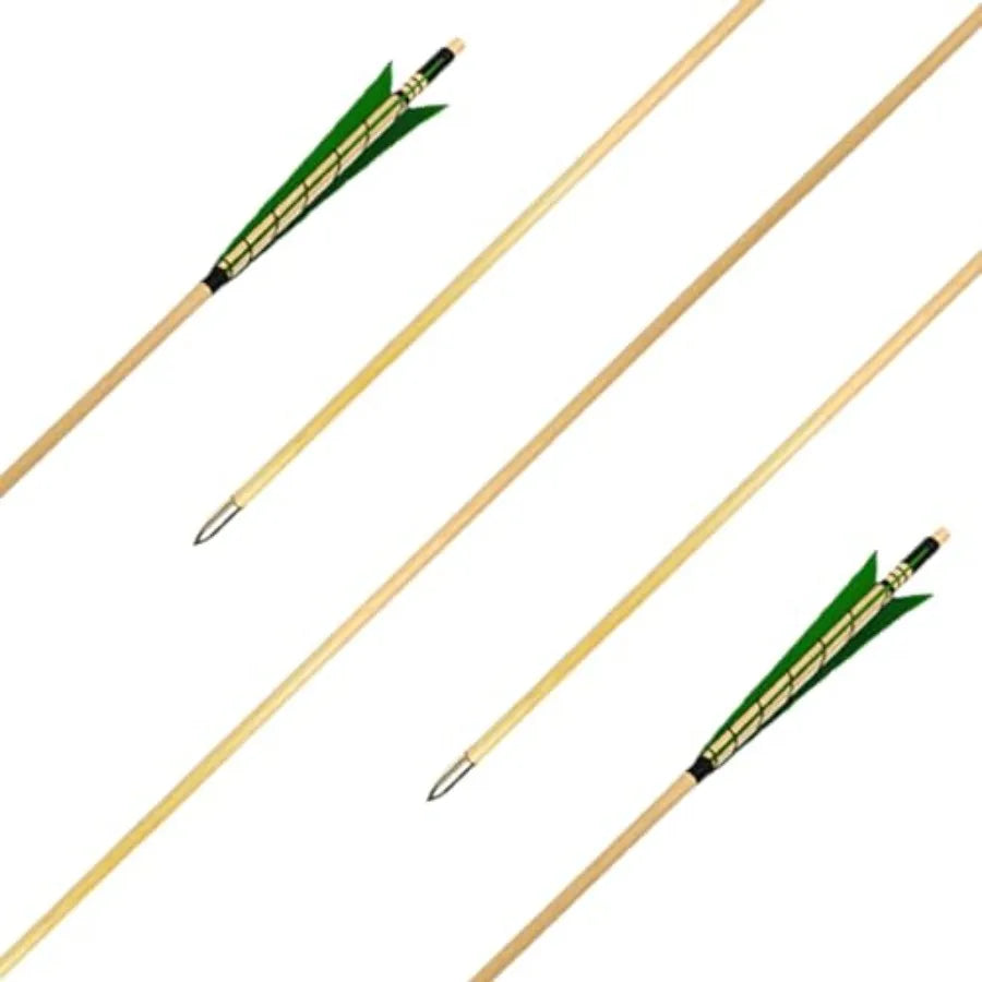 Archery Wooden Target Practice Arrows With Medieval Turkey Feather Fletching