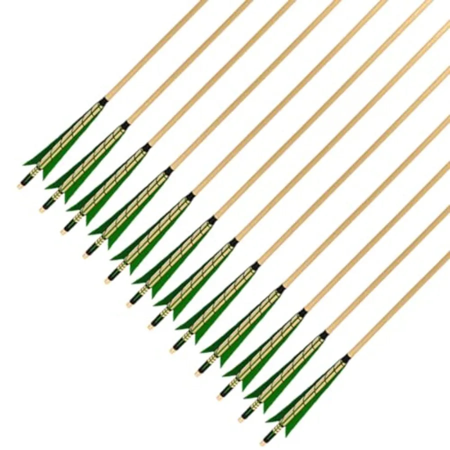 Archery Wooden Target Practice Arrows With Medieval Turkey Feather Fletching