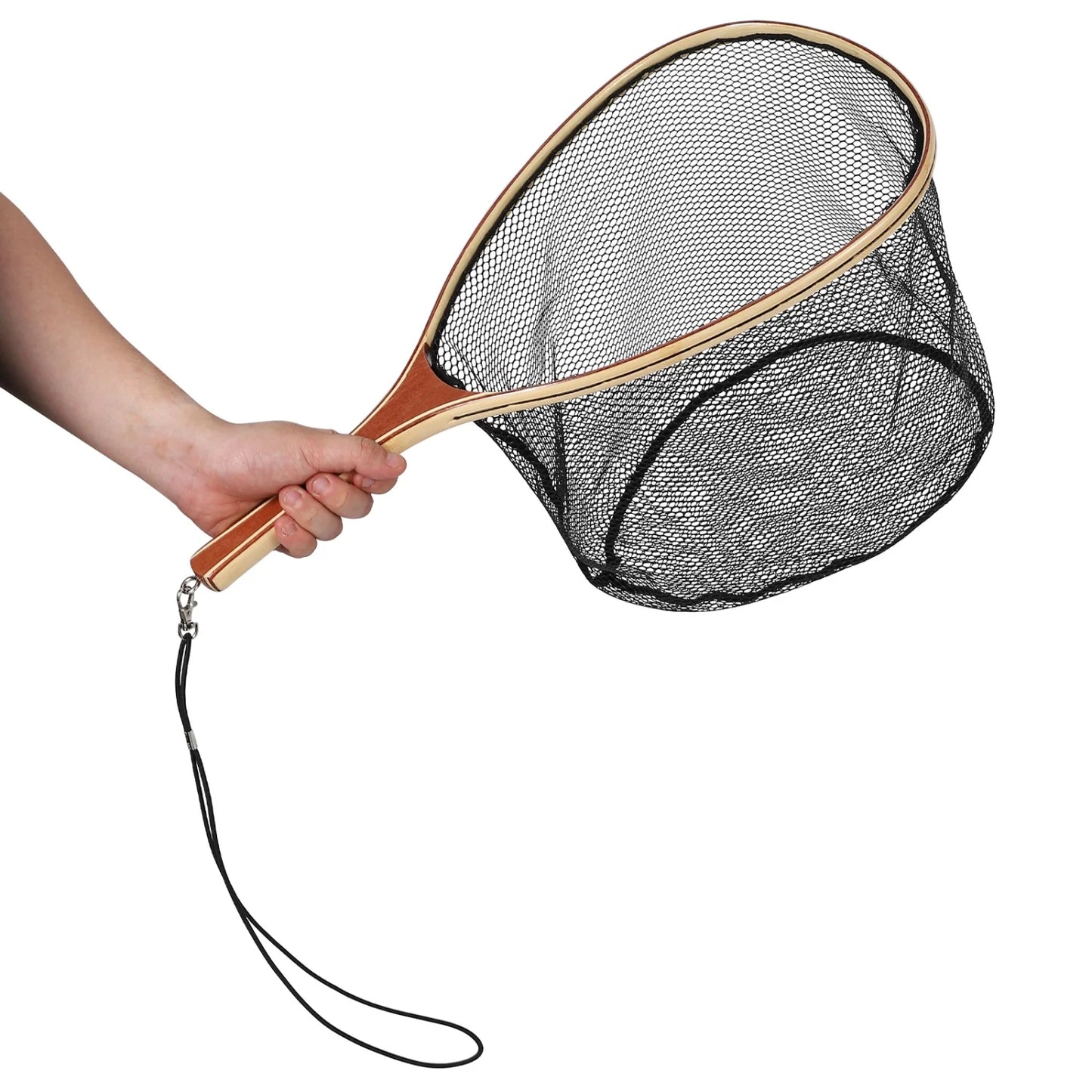HiMISSH Fly Fishing Net Wooden Frame Trout Landing Net